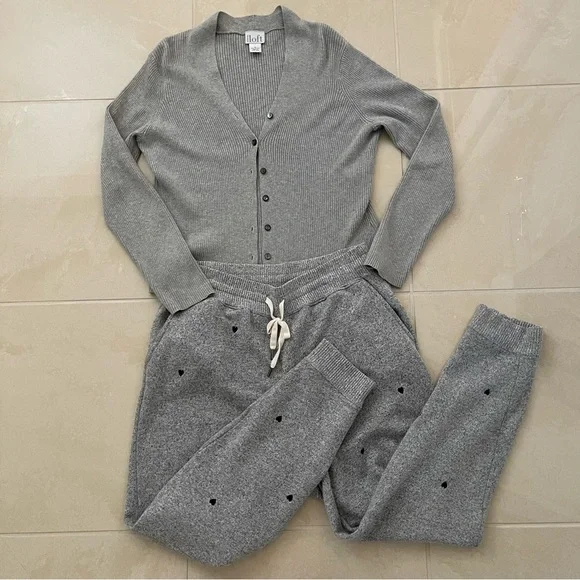 Rails Oakland Sweatpant Melange Grey Black Hearts Jogger Large - Picture 12 of 12